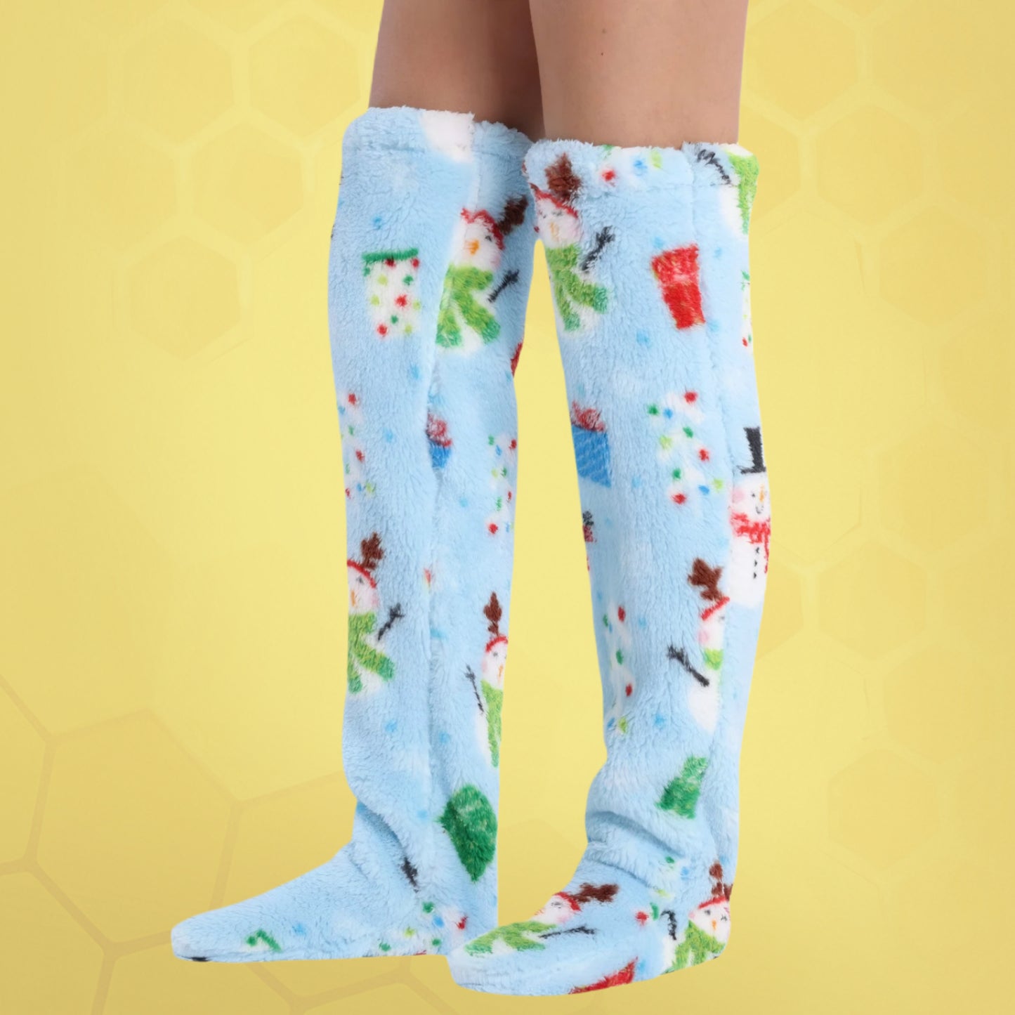 Blue Snowman Leg Warmer