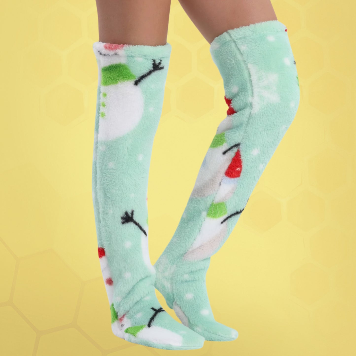 Green Snowman Leg Warmer