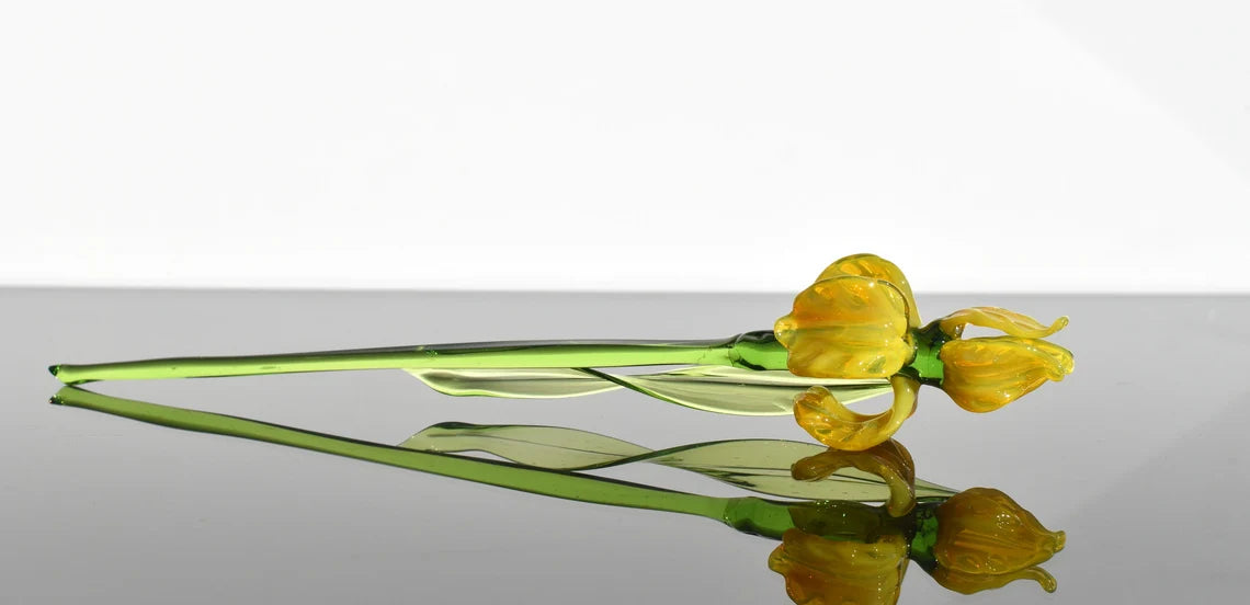 Yellow Iris Glass flower