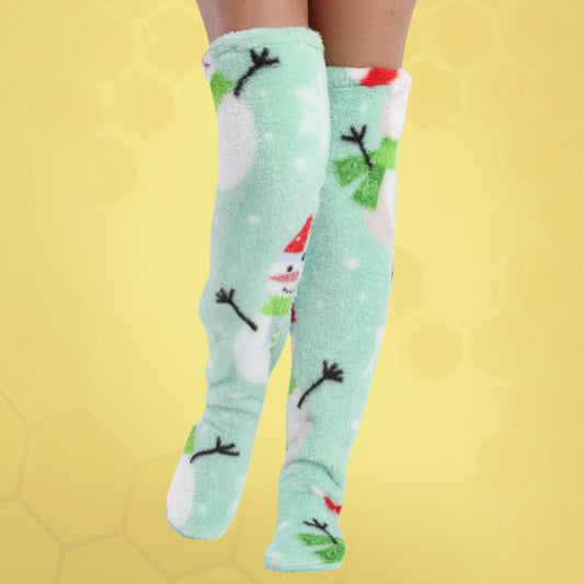 Green Snowman Leg Warmer