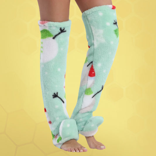 Green Snowman Leg Warmer