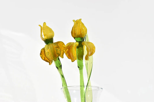 Yellow Iris Glass flower