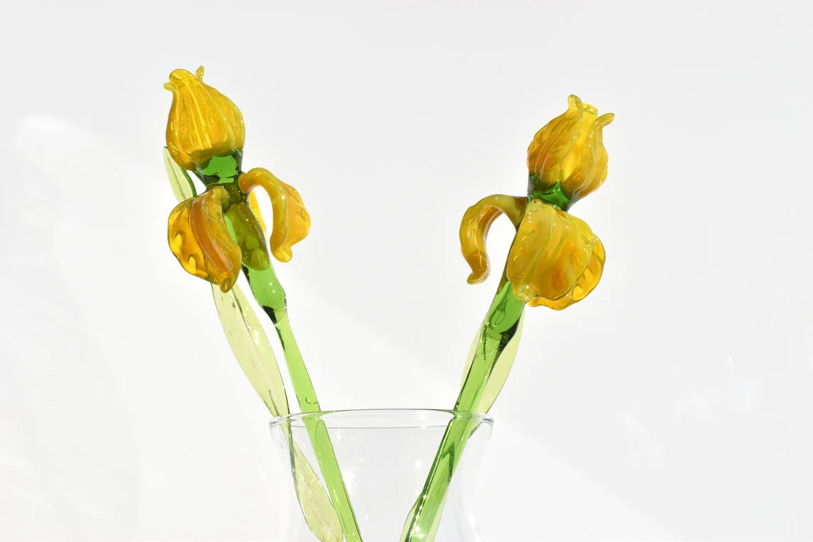 Yellow Iris Glass flower