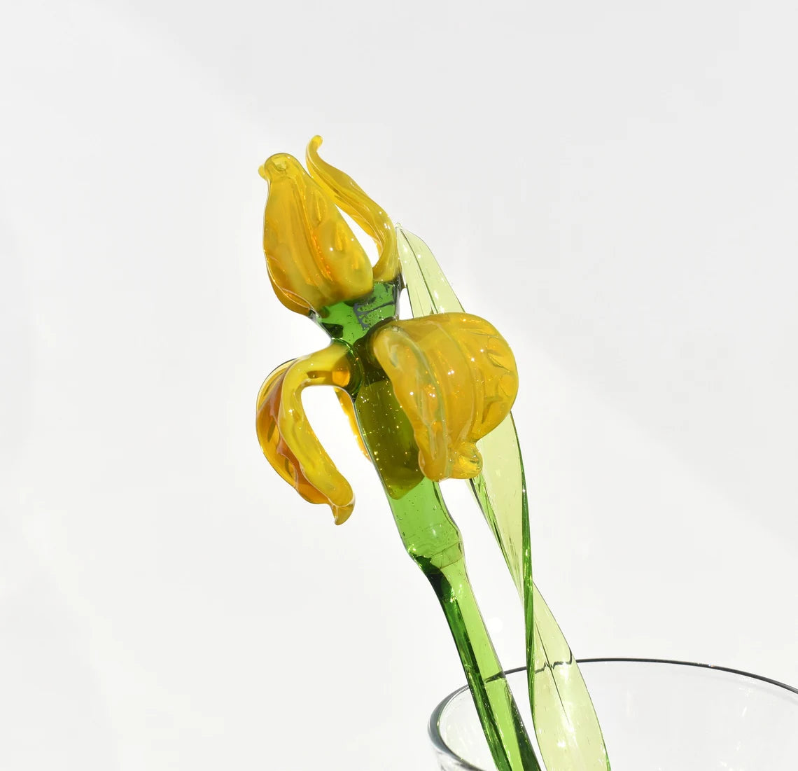 Yellow Iris Glass flower